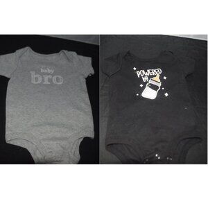Powered by milk And baby bro Onesies set of 2 12 months Lullaby Lane